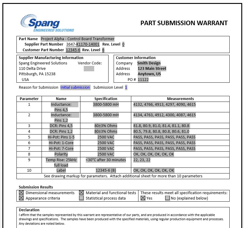 Custom Inductor Design Spang Engineered Solutions